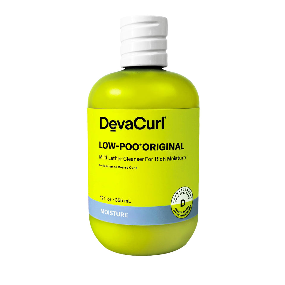 DevaCurl front packaging showing 12 fl oz bottle and label benefit