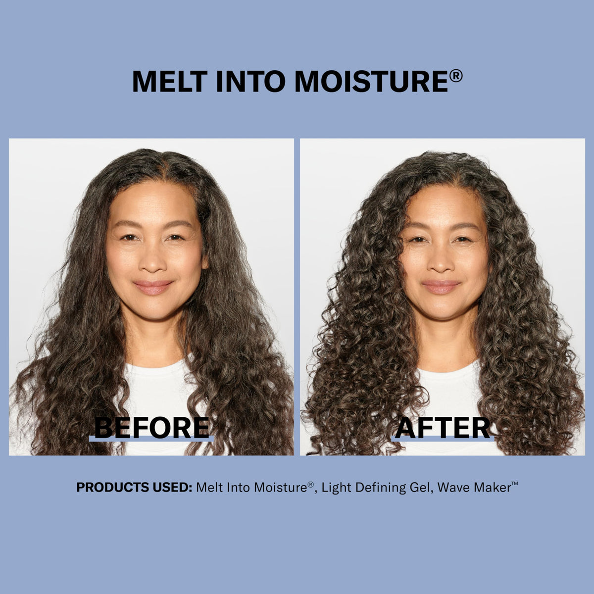 DevaCurl applied to damp curls in shower improving slip and reducing tangles