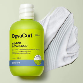 DevaCurl cream texture close-up illustrating rich formula for deep hydration