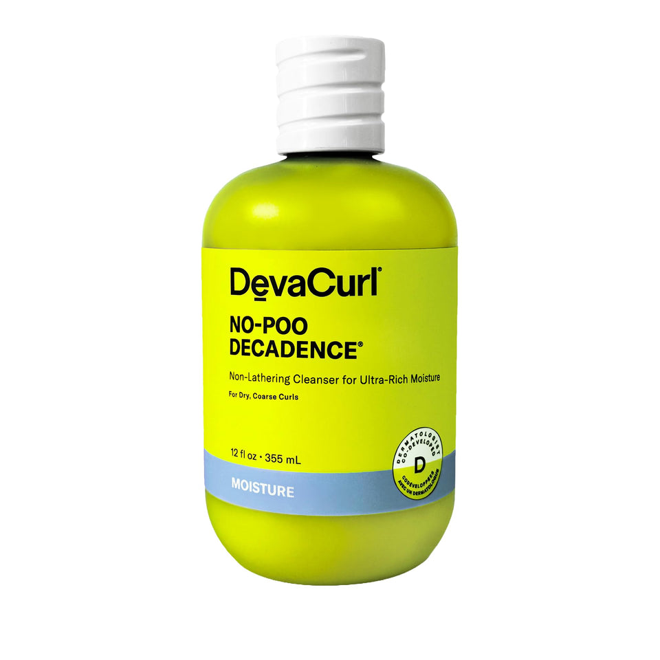DevaCurl front packaging showing bottle and brand, highlights moisturizing benefits