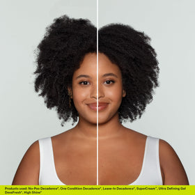 DevaCurl in a shower setting demonstrating gentle cleansing and no-lather benefit