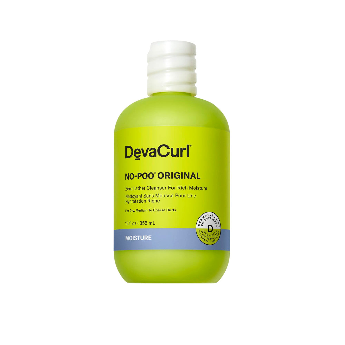 DevaCurl front label showing product name and benefits for easy identification