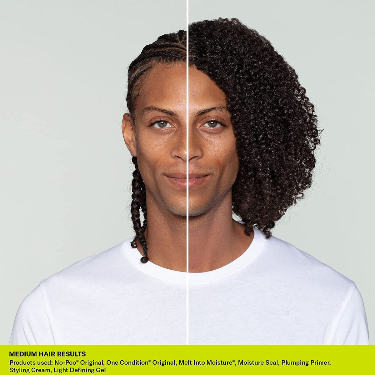 DevaCurl in-shower use on curls demonstrating gentle cleansing and hydration