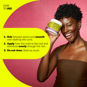 DevaCurl cream applied to curls demonstrating improved definition and shine