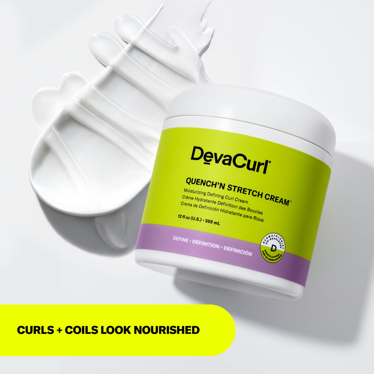 DevaCurl used on curly hair in lifestyle setting for natural shine