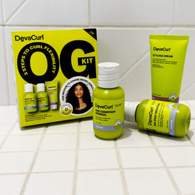 DevaCurl styling cream applied to damp hair demonstrating definition benefit