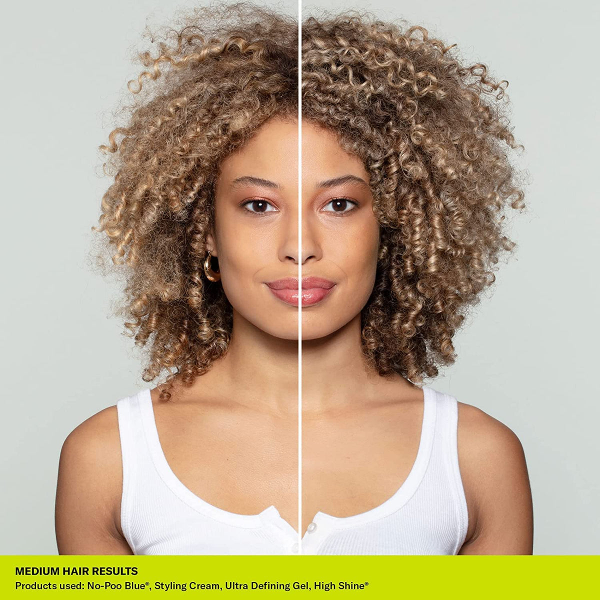 DevaCurl before and after curls showing improved clumping and shine