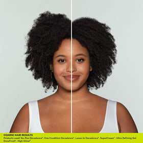 Applying DevaCurl gel to wet hair to encourage curl clumping and frizz control