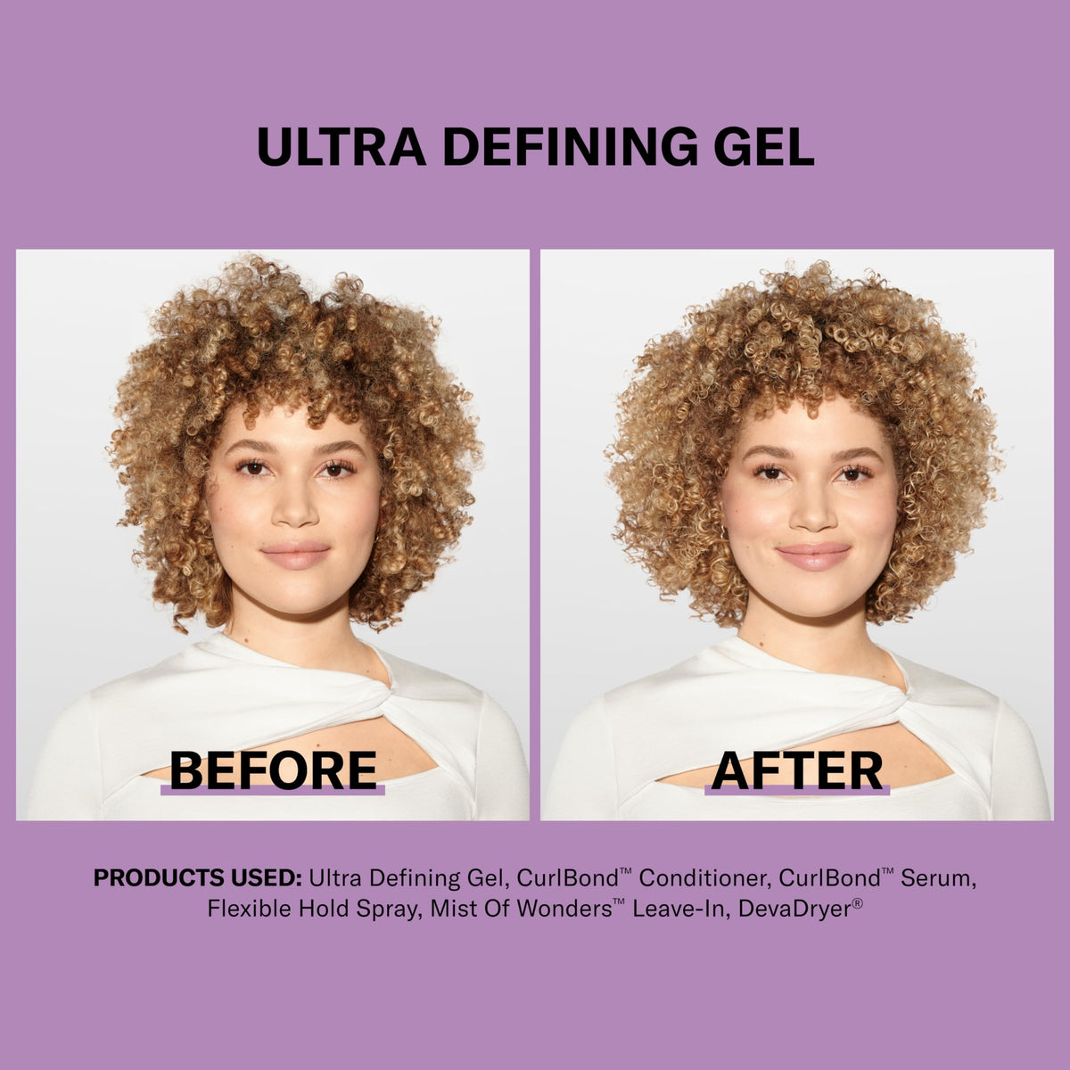 DevaCurl 32 fl oz bottle held in hand to show large size for frequent styling and economy