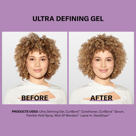 DevaCurl 32 fl oz bottle held in hand to show large size for frequent styling and economy