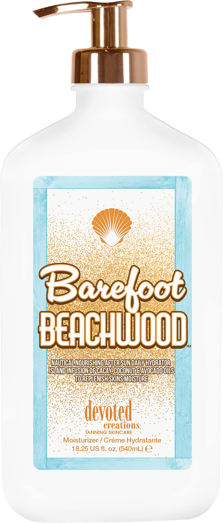 Devoted Creations front packaging showing product and beachwood scent benefit