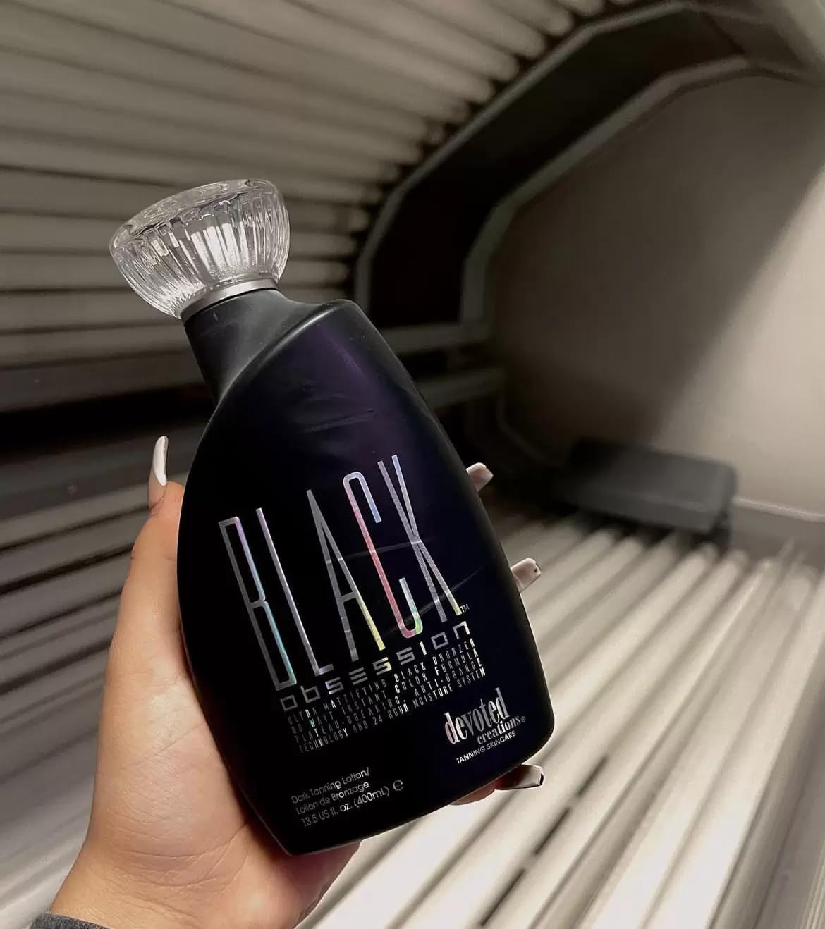 Devoted Creations label close-up highlighting key actives and ingredient benefits