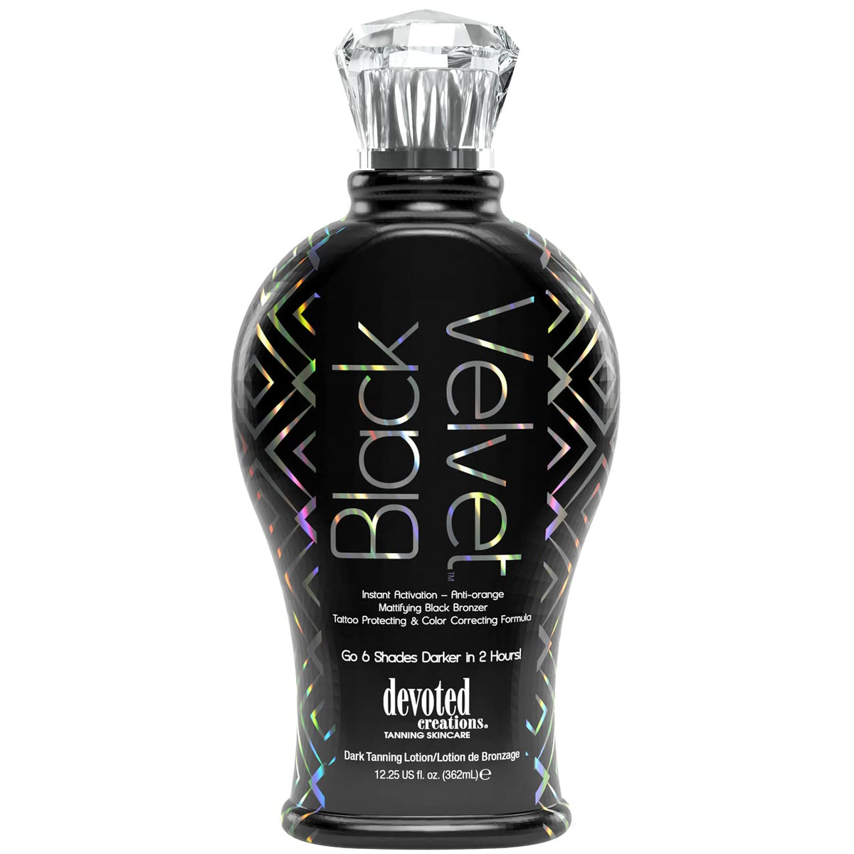 Devoted Creations front packaging showing sleek bottle and product name benefit: clear brand presentation