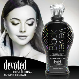 Devoted Creations application on skin demonstrating even spray-tan compatibility and natural color benefit