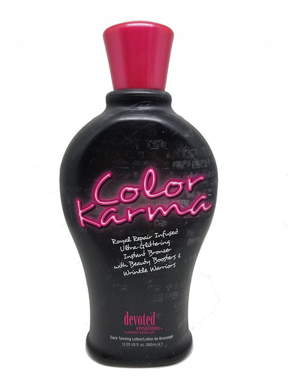 Devoted Creations bottle front view showing label and instant bronzing benefit