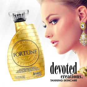Devoted Creations lotion being rubbed into skin, improves blend and color payoff