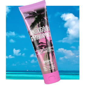 Devoted Creations applied on skin in beach setting for natural tanning results