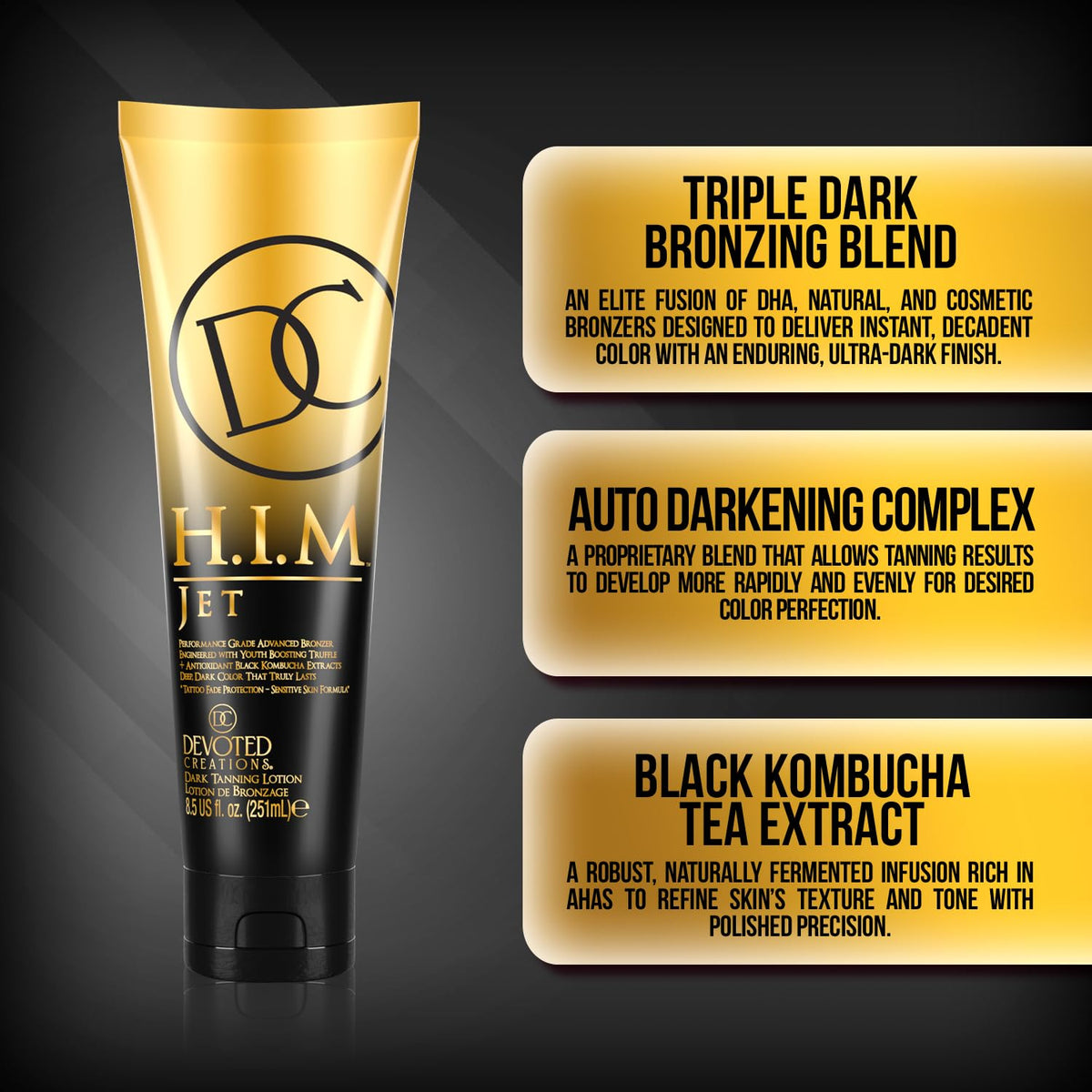 Devoted Creations HIM Jet in beach setting showing hydrated, bronzed skin confidence