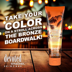 Devoted Creations Pier Pressure applied to forearm, demonstrating even coverage and color development benefit