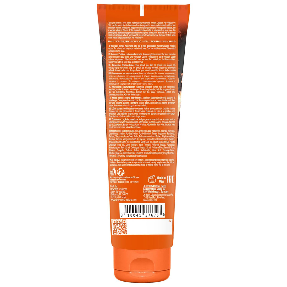 Devoted Creations Pier Pressure creamy lotion texture close-up, showing hydration and absorbency benefit