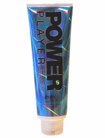 Devoted Creations bottle front view showing label and instant bronzing benefits