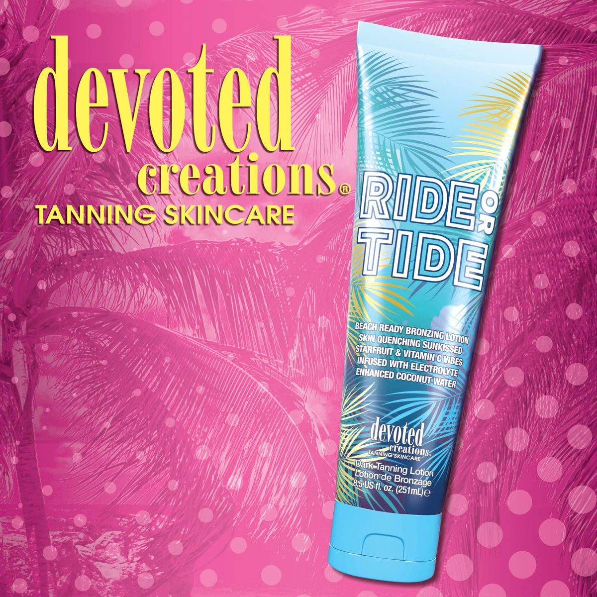 Devoted Creations applied on forearm in beach setting demonstrating natural bronze