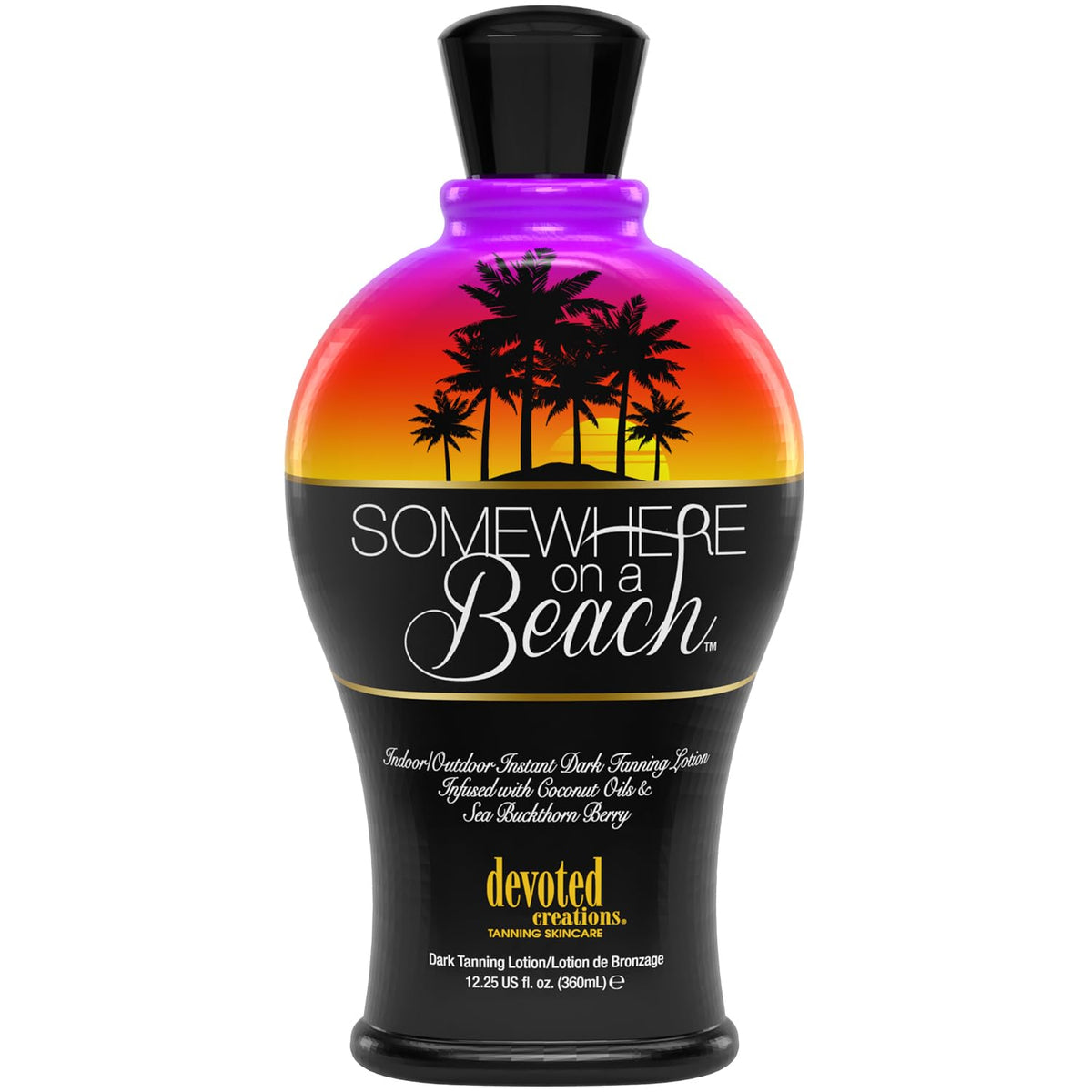 Devoted Creations front packaging showing bottle and label, instant bronzing benefit