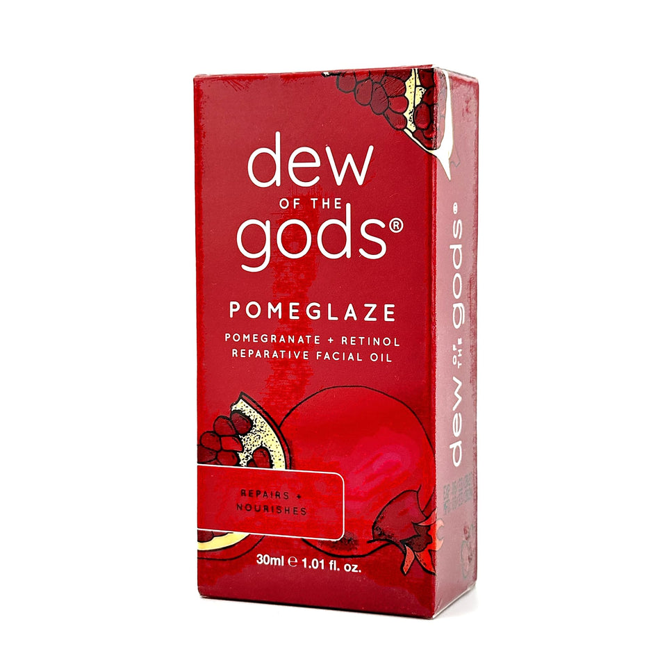 Dew Of The Gods Pomeglaze front bottle shot highlighting premium packaging and product identity