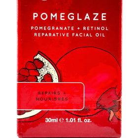 Dew Of The Gods Pomeglaze oil texture close-up showing lightweight finish and hydrating sheen