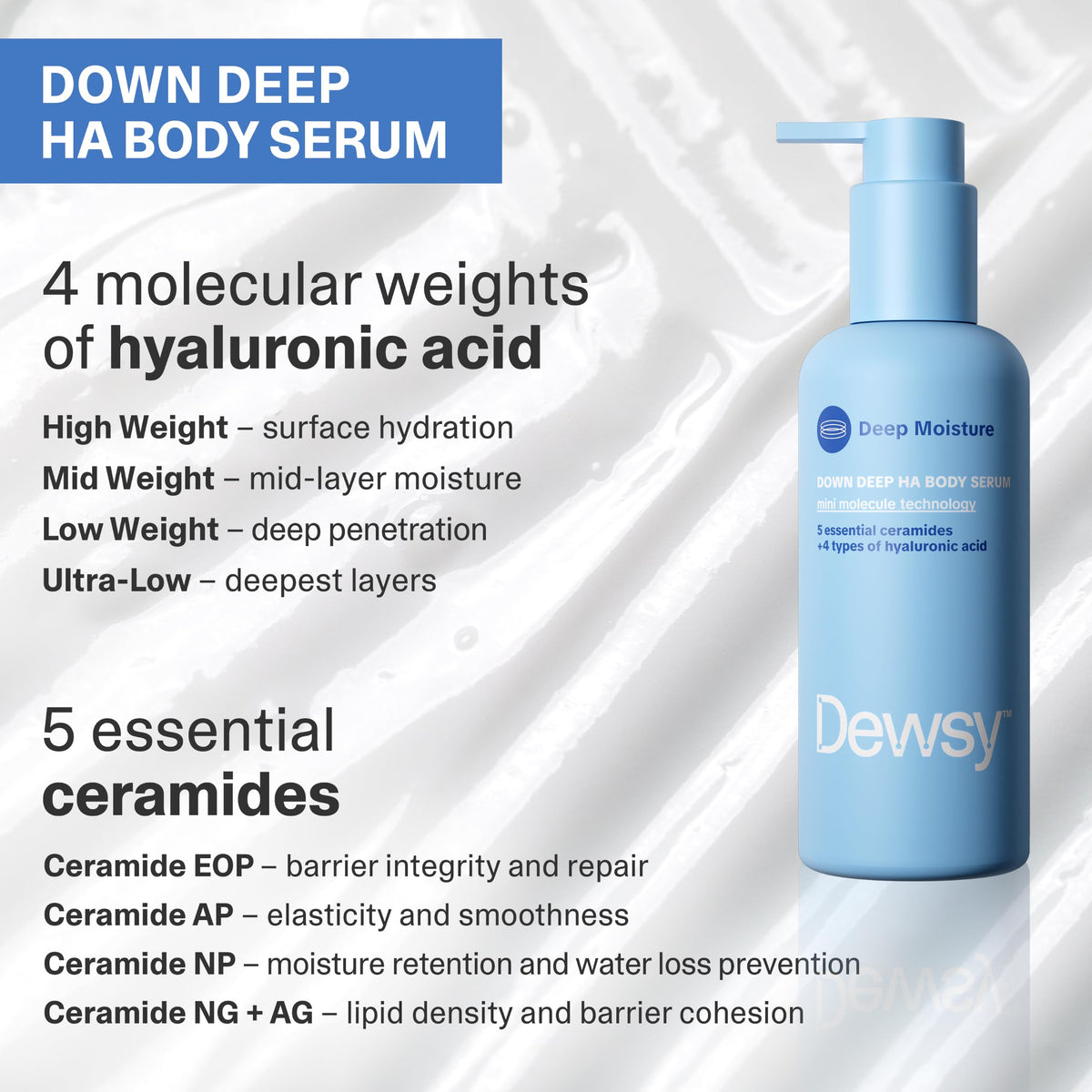 Dewsy applying serum to forearm for instant hydration and non-greasy finish