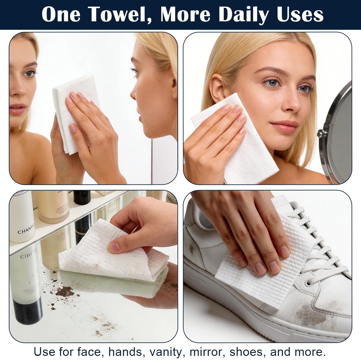 DewVera double-sided towel showing textured and smooth surfaces for versatile use
