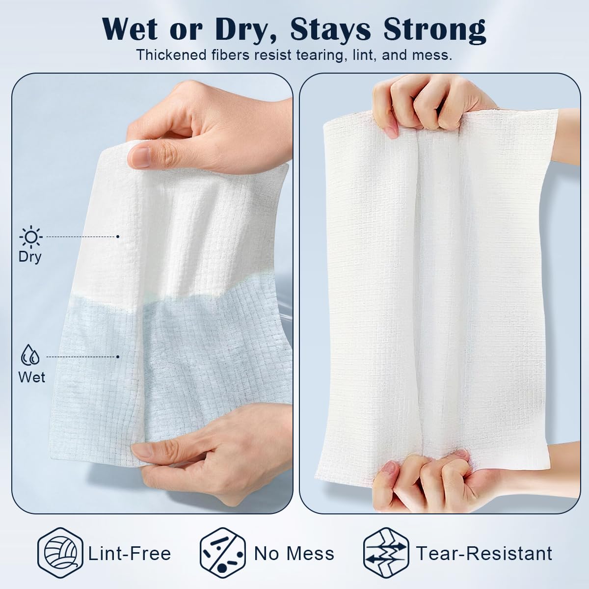 DewVera close-up of rayon texture highlighting softness and absorbency