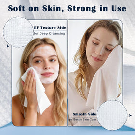 DewVera towel held in hand to show thickness and tear resistance