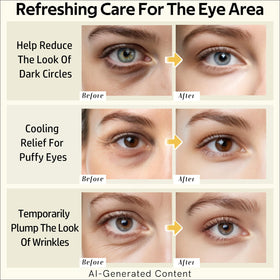 dewyhour patch applied under eye demonstrating comfortable fit and cooling effect