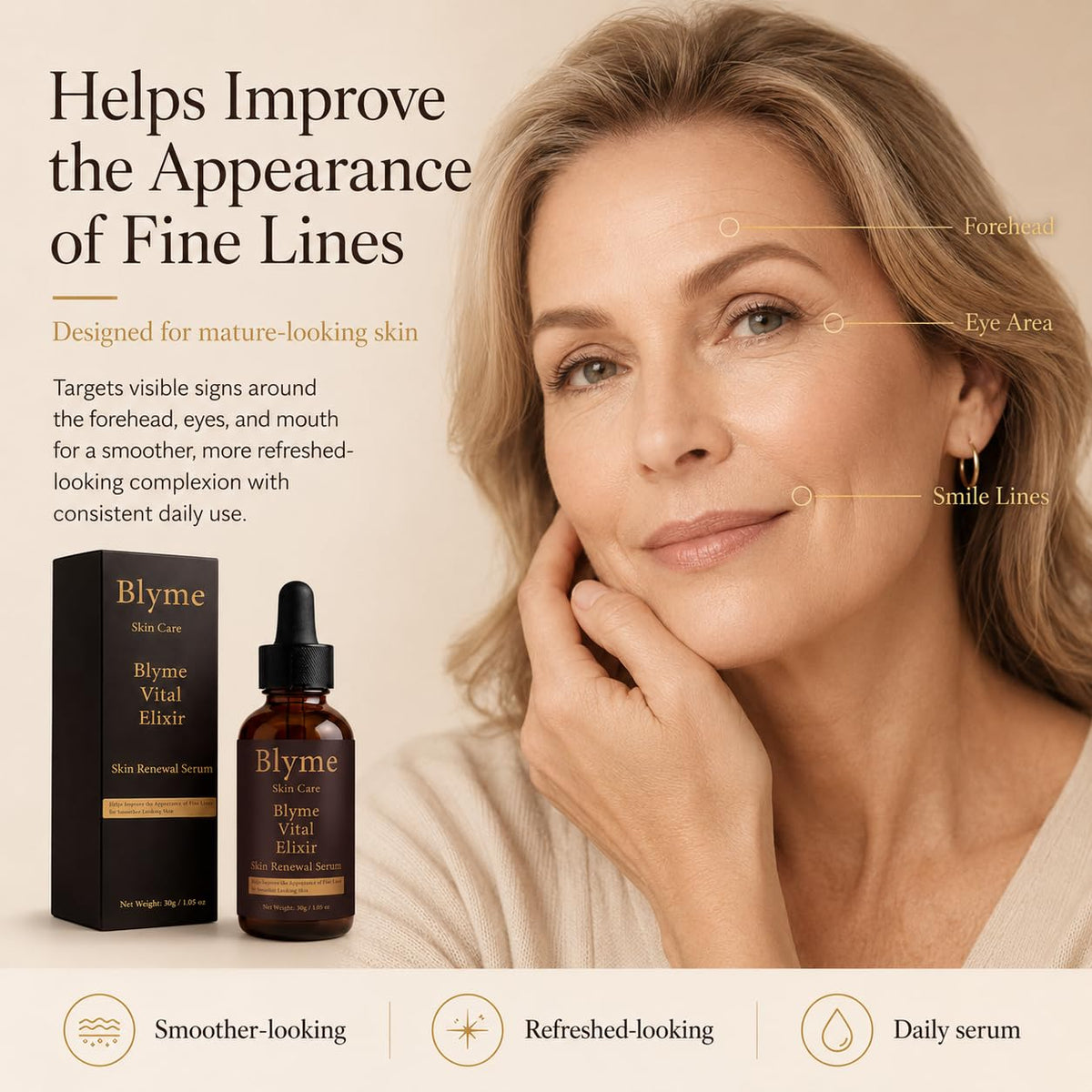 DFTLUUE Blyme Prime Elixir ingredient highlight with peptides and hyaluronic boost