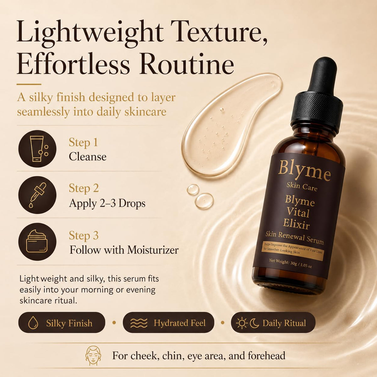 DFTLUUE Blyme Prime Elixir staged in bathroom routine for daily skincare ritual