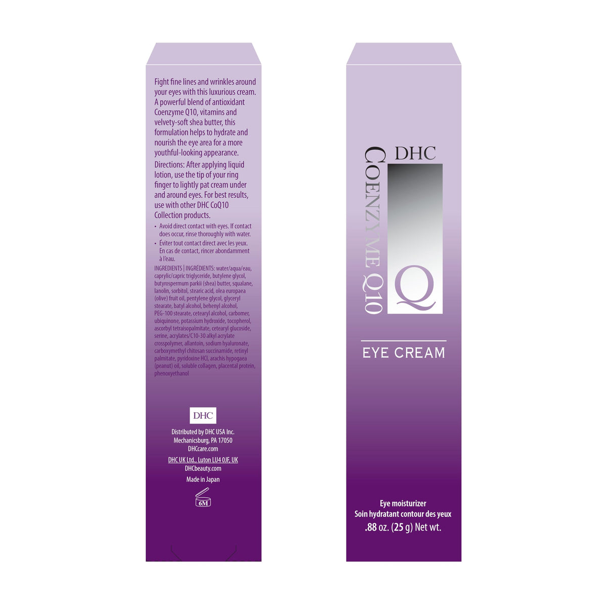 DHC CoQ10 eye cream on fingertip ready to apply for targeted hydration