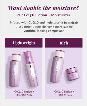 DHC CoQ10 lotion applied on hand illustrating immediate hydration benefit