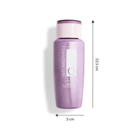 DHC CoQ10 lotion next to 5.4 fl oz marker giving size and scale context