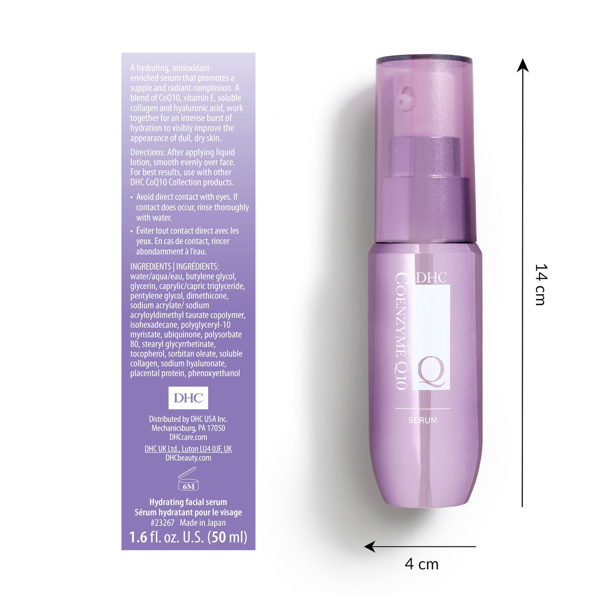 DHC CoQ10 serum before and after skin comparison illustrating improved texture appearance