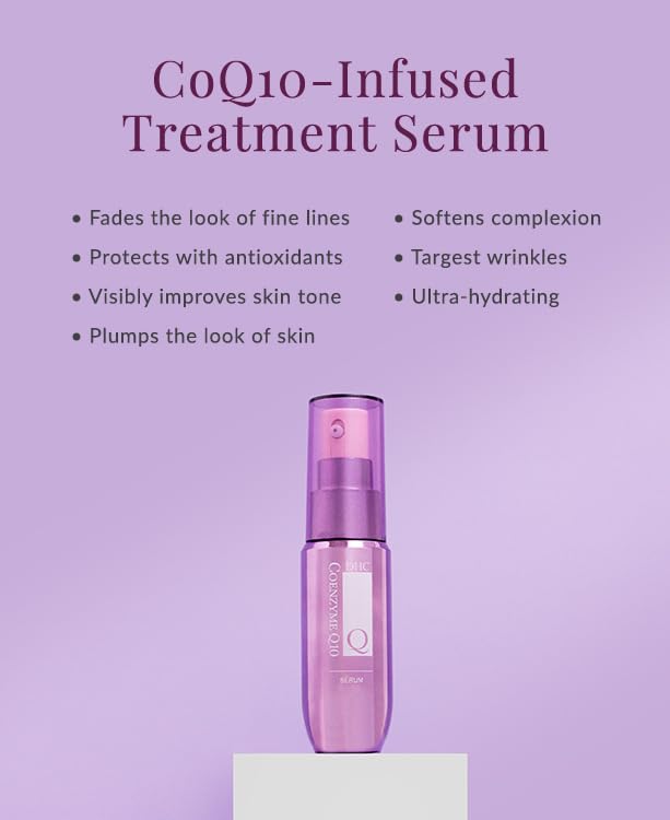 DHC CoQ10 serum pump dispenser detail highlighting easy, controlled application