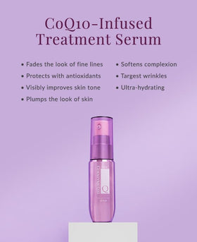 DHC CoQ10 serum pump dispenser detail highlighting easy, controlled application