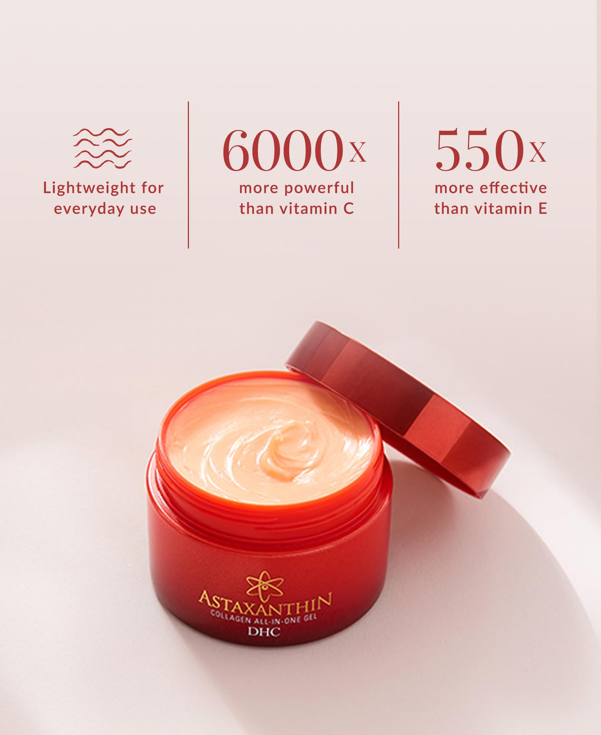 DHC gel texture close-up revealing lightweight consistency and quick absorption