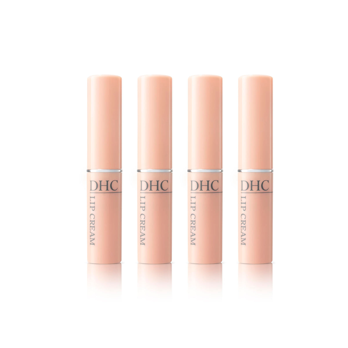 DHC lip cream front packaging showing four travel-size sticks for reliable moisture