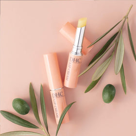 DHC lip cream with olive oil visual emphasizing antioxidant nourishment