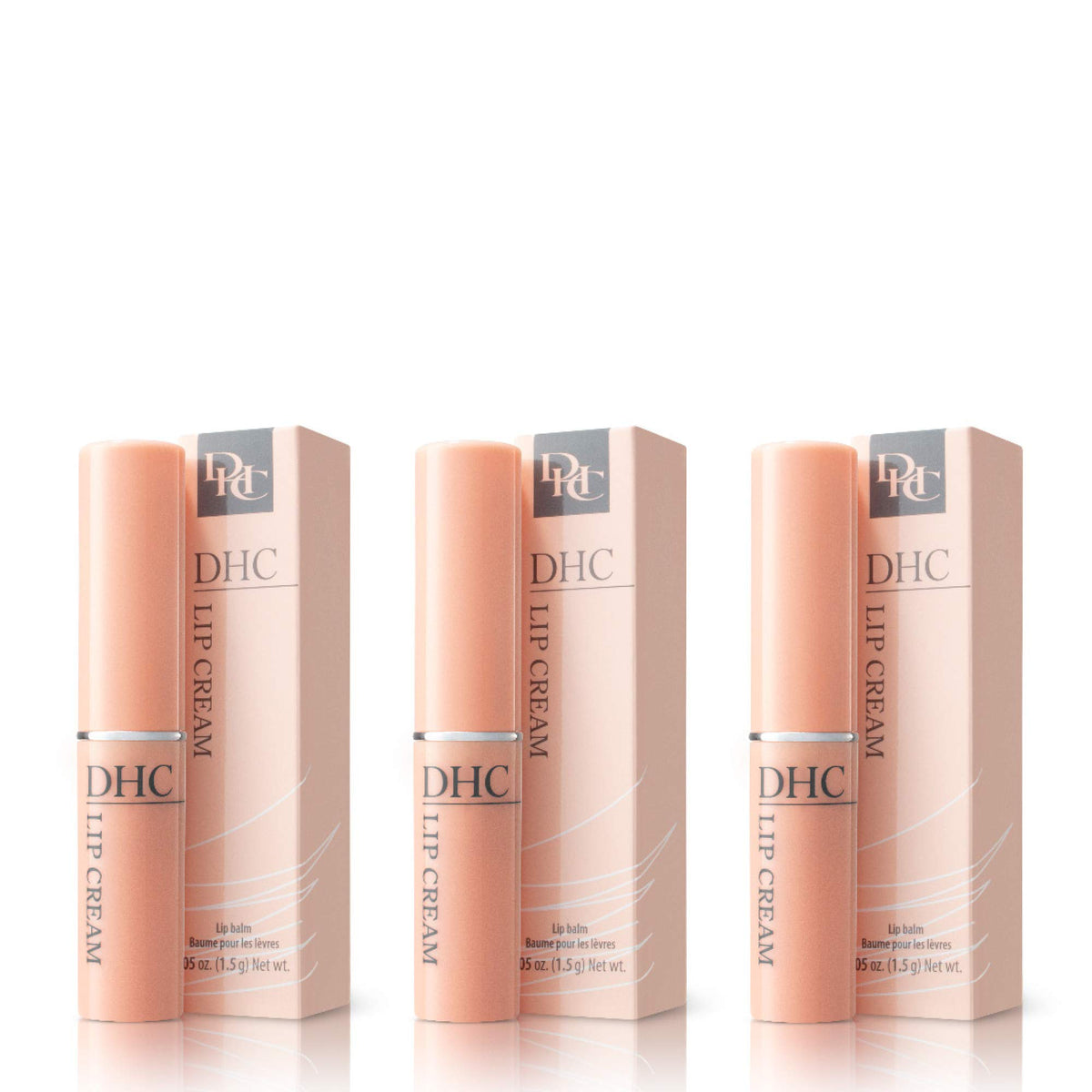 DHC lip cream applied on model lips showing hydrated natural finish