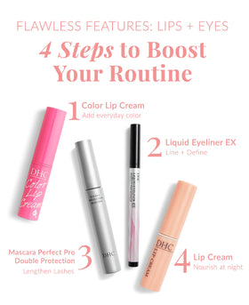 DHC lip cream open cap detail revealing compact stick ideal for touch-ups