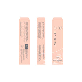 DHC lip cream next to a coin for size comparison showing travel friendly