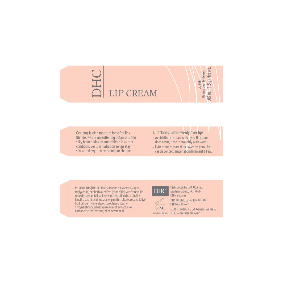 DHC lip cream twin pack inside a bag highlighting portability benefit