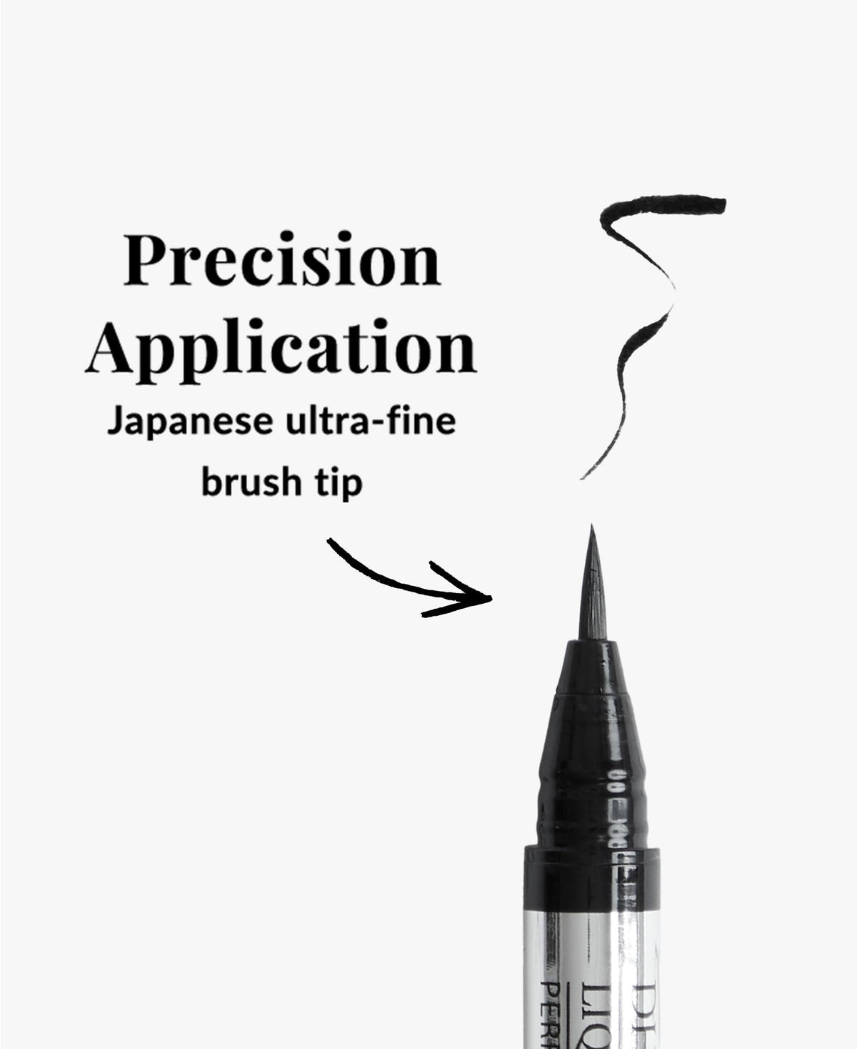 DHC pen tip pressed to hand to activate ink flow and readiness